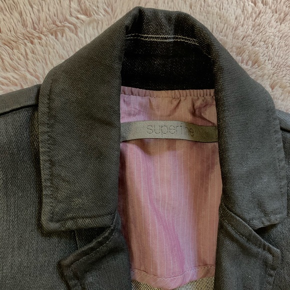 SUPERFINE Gray Coated Denim Jacket size 2 - Picture 6 of 8